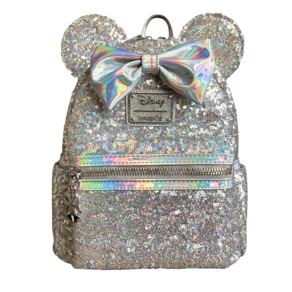 Loungefly Handbags - Disney LOUNGEFLY X LASR Exclusive Holographic Sequin Minnie Mini Backpack NWT